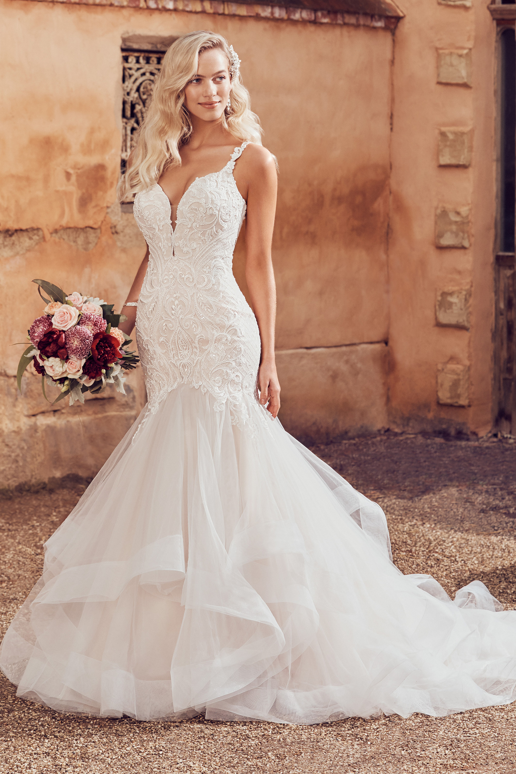 Mermaid Wedding Gown with Illusion Back ...